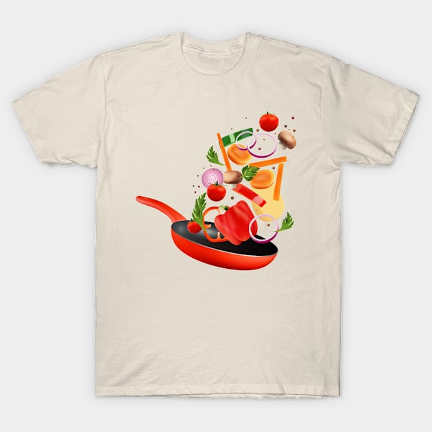 Flying Ingredients T-Shirt by Mako Design 